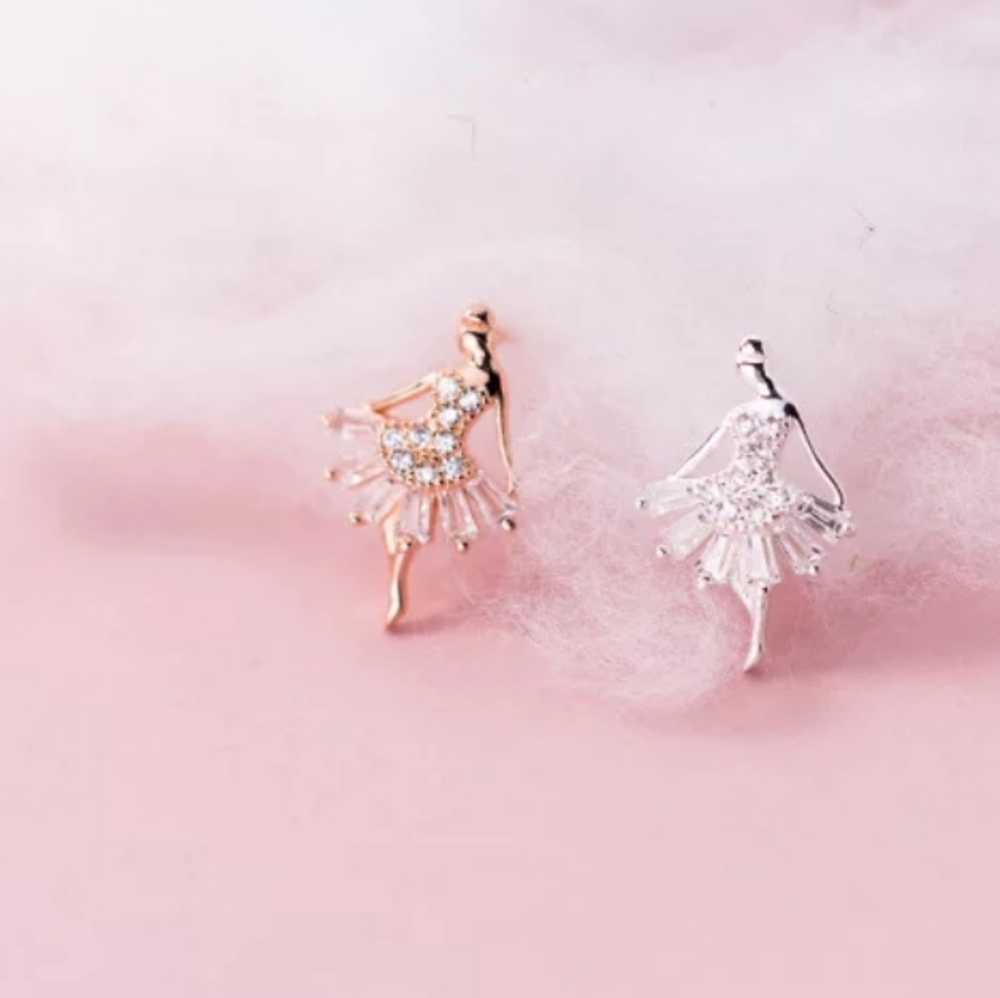 .925 Sterling Silver Rose Gold or Silver Ballerina - Picture 4 of 5